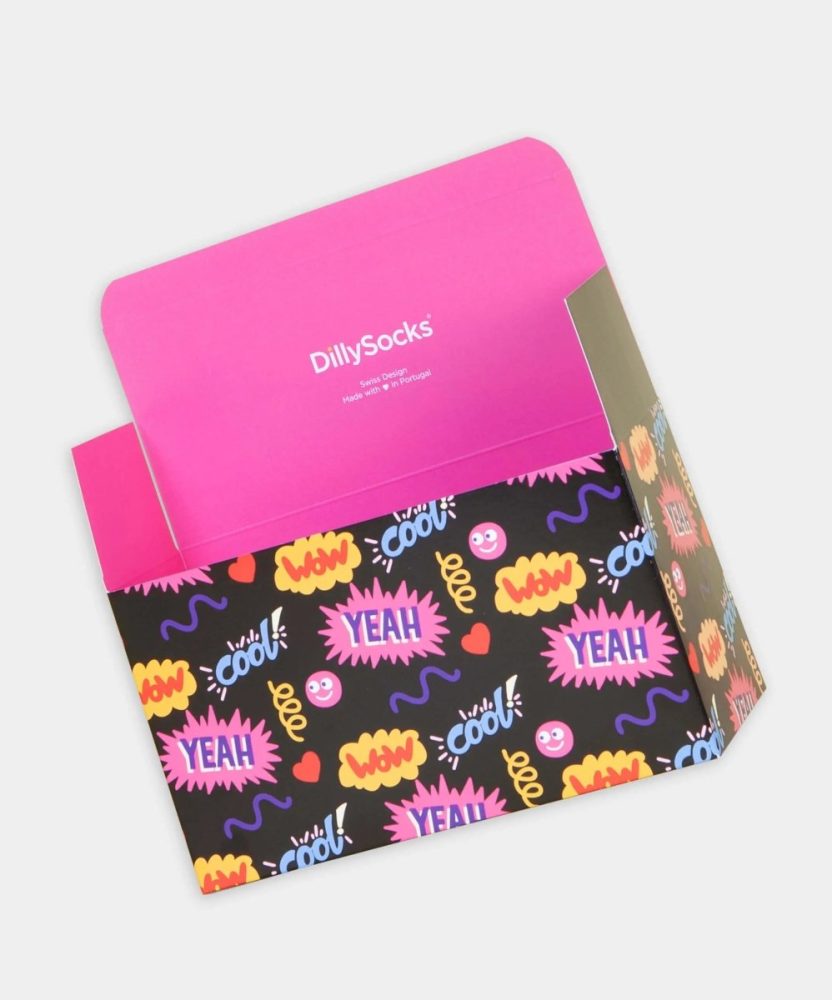 - Geschenkverpackung in Schwarz Pink mit GrafischMotiv/Muster