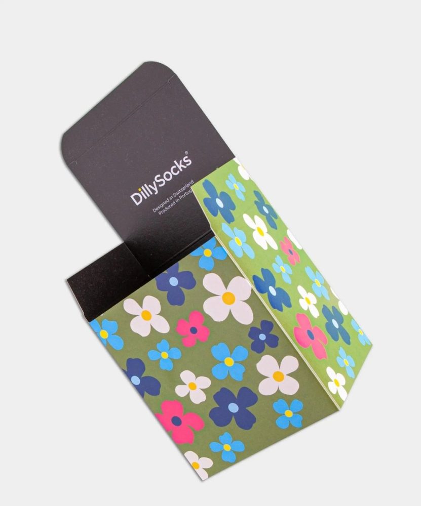 - Geschenkverpackung in Grün mit Blumen & Natur Blumen Motiv/Muster