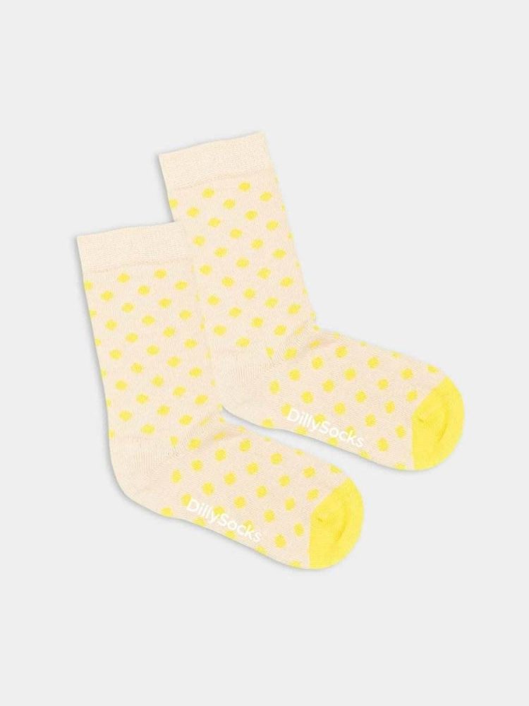- Kindersocken in Beige mit Punkte & StreifenMotiv/Muster
