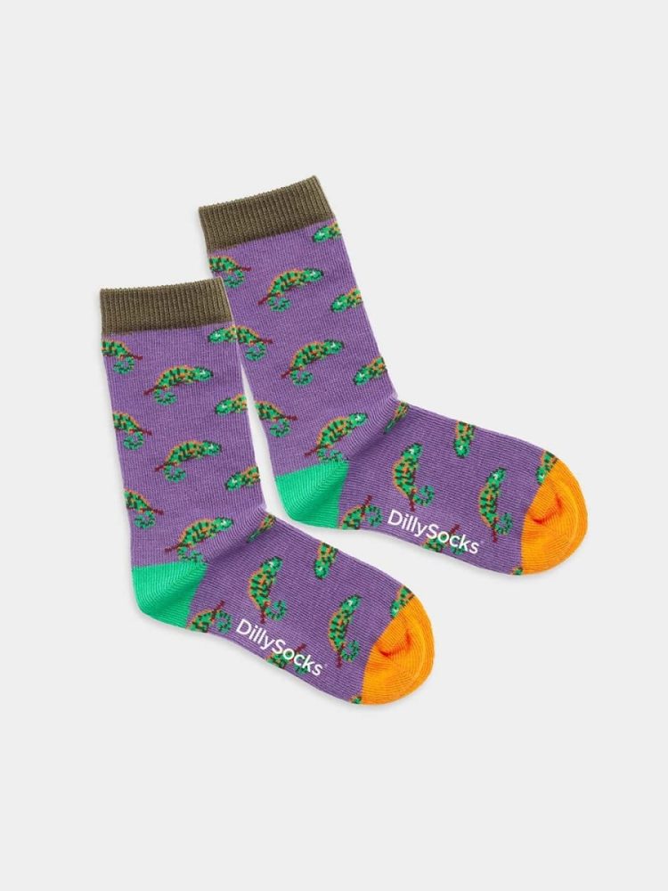- Kindersocken in Violett mit Tiere Tier Motiv/Muster