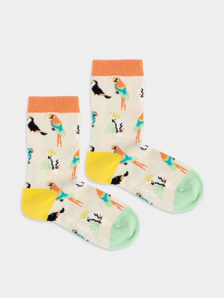 - Kindersocken in Beige mit Tiere Tier Motiv/Muster