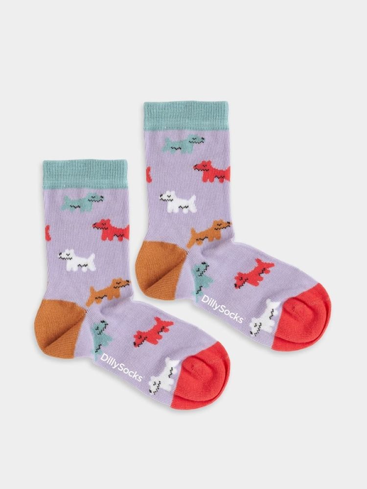 -  Kindersocken Lil Puppy Parade Bunte Lustige Socken | Puppy Hund Geschenk Bio-Baumwolle | 0-12M Mehrfarbig