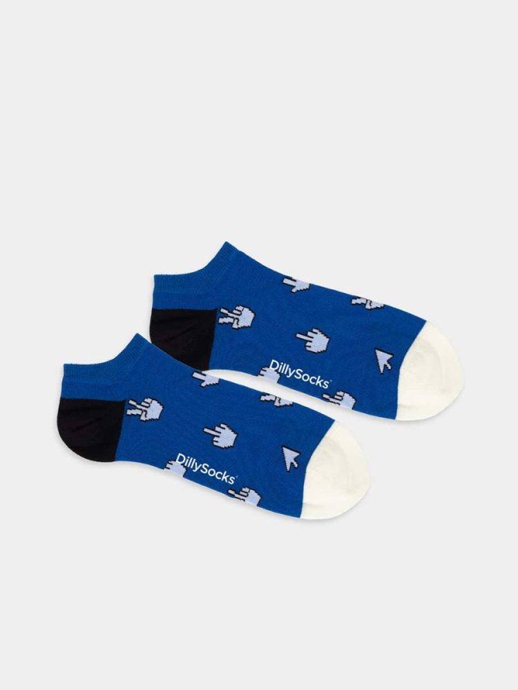 - Sneakersocken für Damen Short Cursor Curse Bunte Lustige kurze Socken | Computer mouse Geschenk Bio-Baumwolle | 36-40 Blau