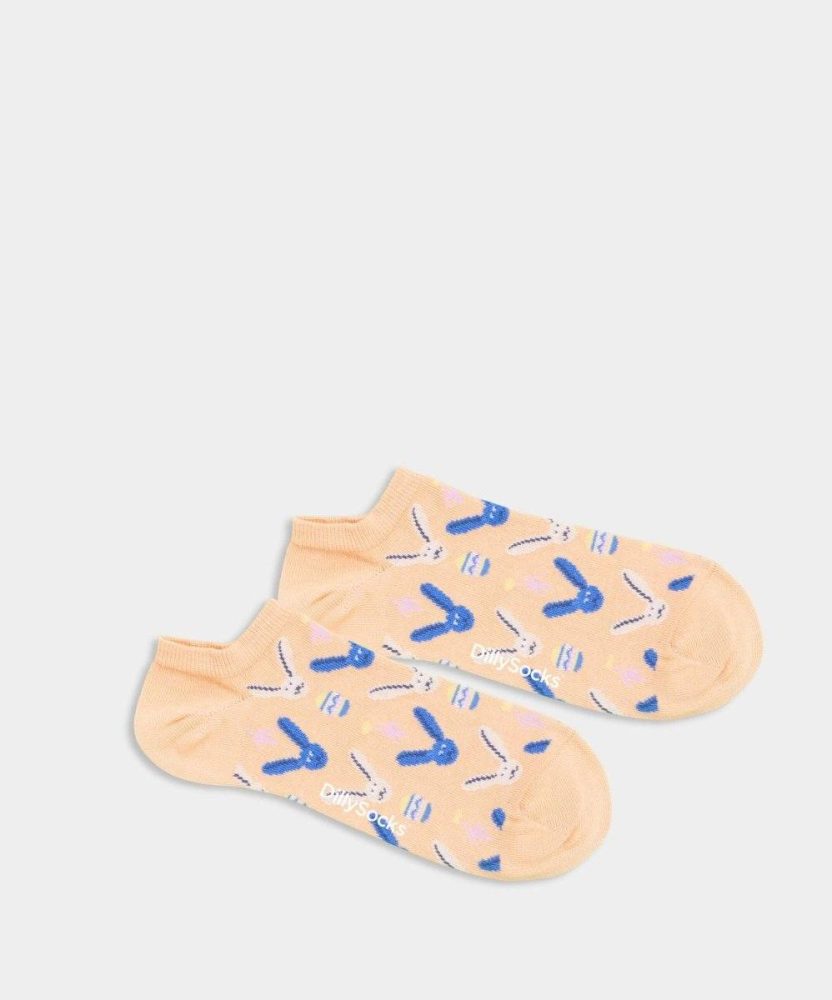 - Sneakersocken für Herren Short Sunny Bunny Bunte Lustige kurze Socken | Easter bunny Osterhase Geschenk Bio-Baumwolle | 41-46 Gelb