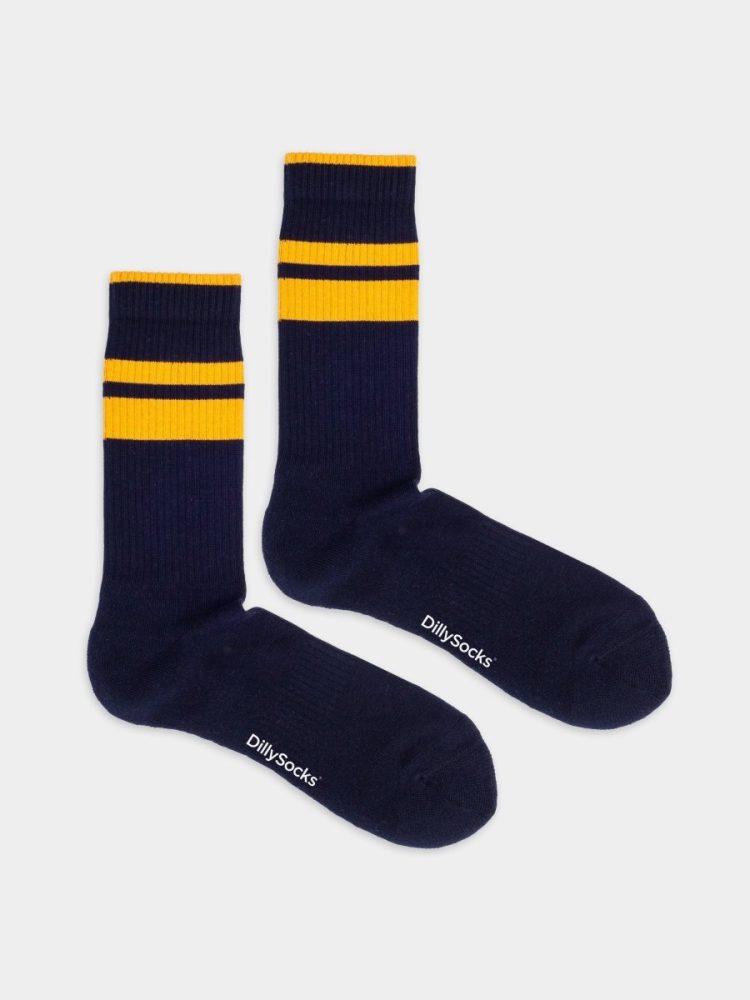 - Tennissocken für Damen Terry Royalty Socken | Geschenk Bio-Baumwolle | 36-40 Blau Gelb