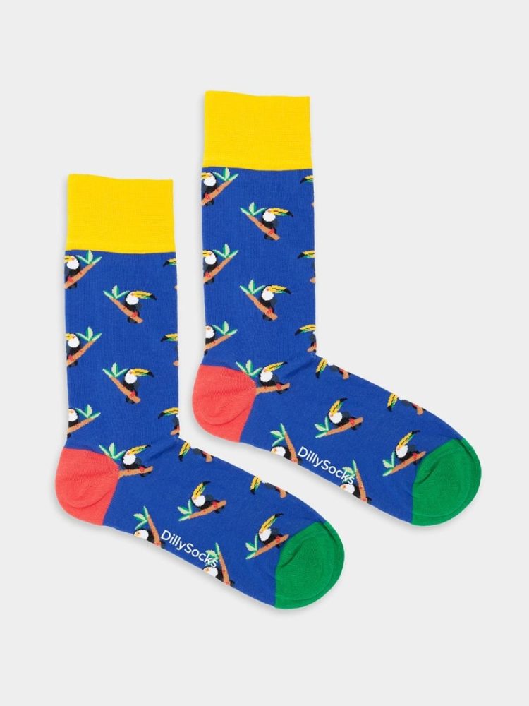 - Damensocken Tropical Toucan Bunte Lustige Socken | Toucan Tier Geschenk Bio-Baumwolle | 36-40 Mehrfarbig