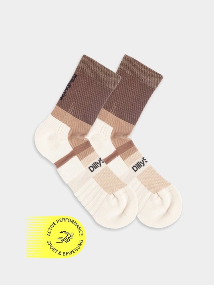 - Sportssocken für Damen Active Dust Socken | Sportsocken Performancesocken | 35-38  Braun Weiss Beige