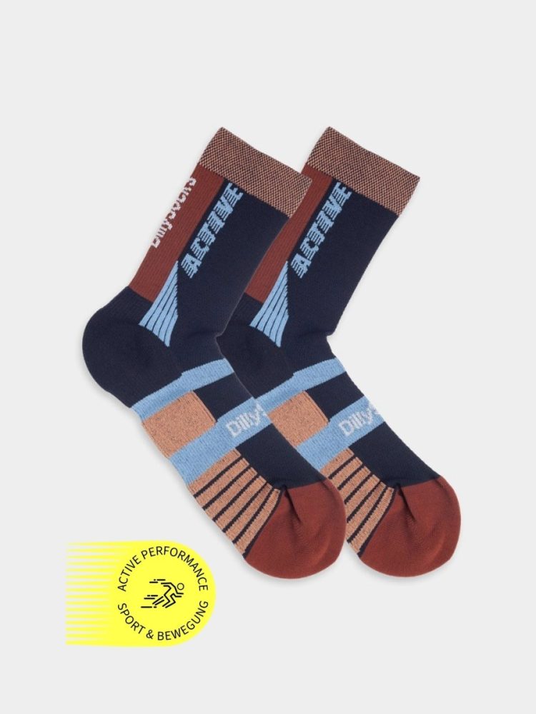 - Sportssocken für Damen Active Rust Socken | Sportsocken Performancesocken | 35-38 Blau Braun