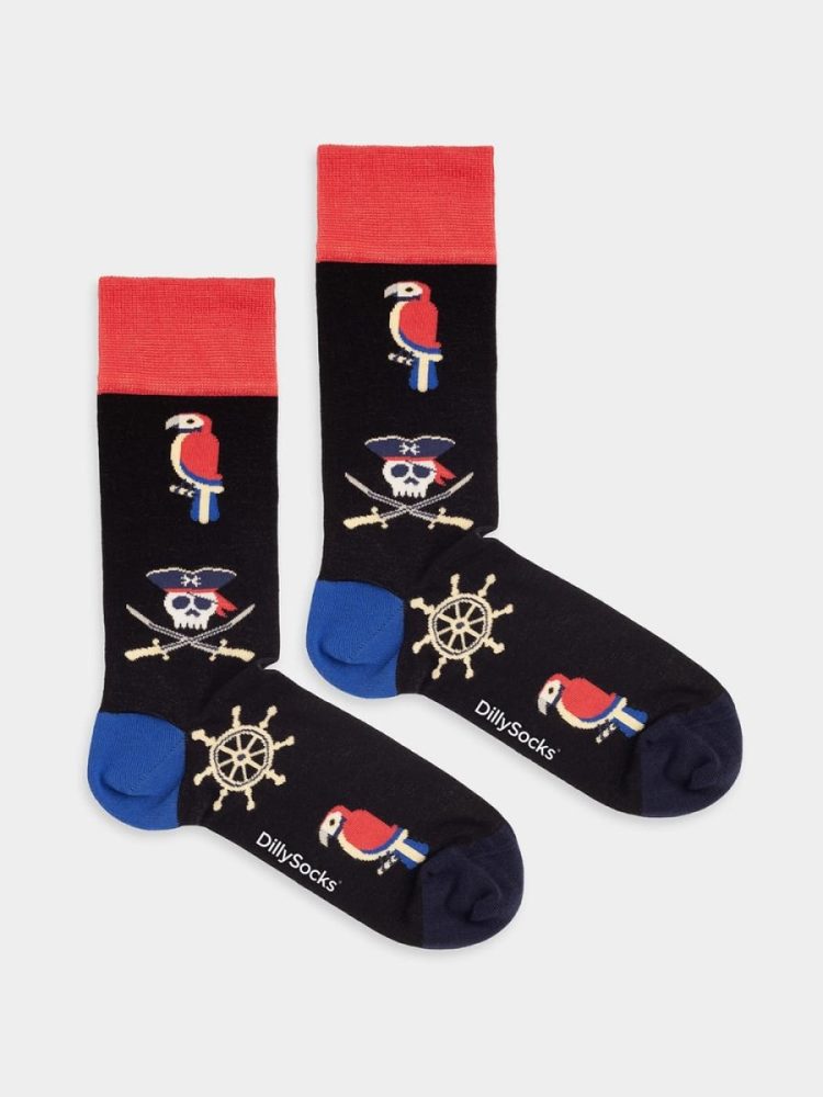 - Damensocken Ahoy Matey Bunte Lustige Socken | Wasser Geschenk Bio-Baumwolle | 36-40 Schwarz