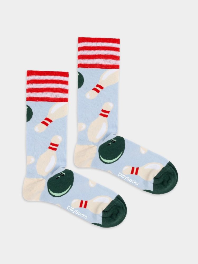 - Damensocken Bowling Bash Bunte Lustige Socken | Bowling Sport Geschenk Bio-Baumwolle | 36-40 Mehrfarbig Blau