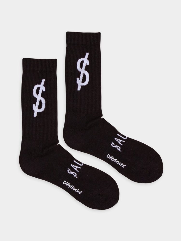 - Socken in Schwarz mit Grafisch Schriftzug Motiv/Muster