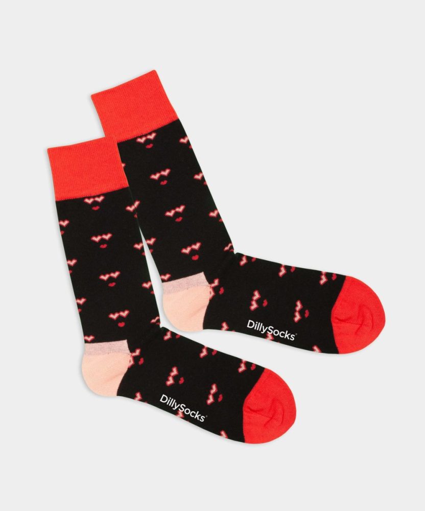 - Damensocken Cyber Love Bunte Lustige Socken | Geschenk Bio-Baumwolle | 36-40 Schwarz