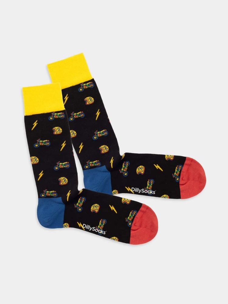 - Damensocken Dillys Angels Bunte Lustige Socken | motorbike Motorrad Geschenk Bio-Baumwolle | 36-40 Schwarz