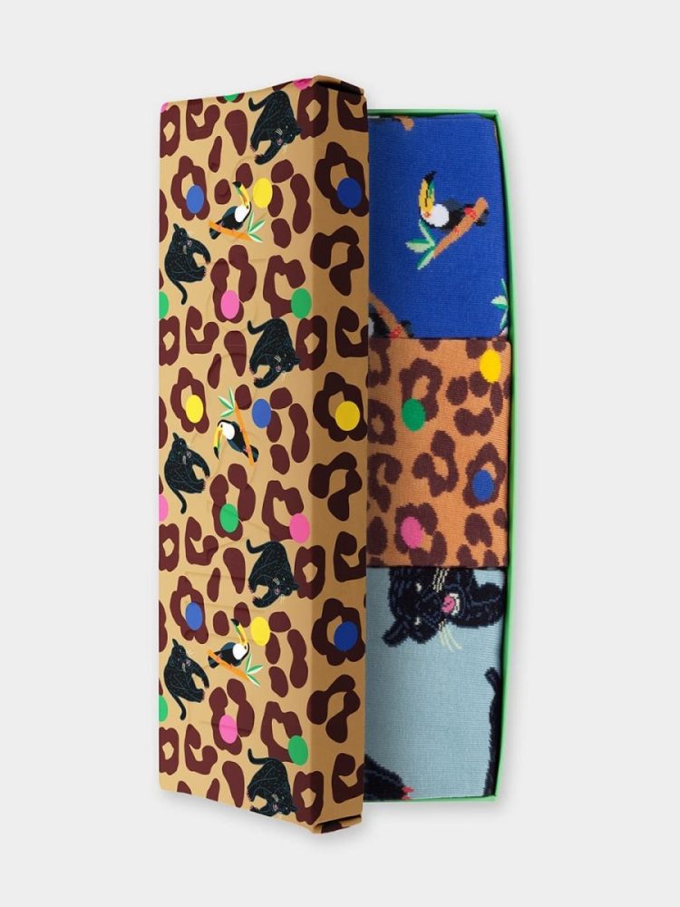 - Damensocken Exotic Trio (3er Box) Bunte Lustige Socken | Tier Geschenk Bio-Baumwolle | 36-40 Mehrfarbig