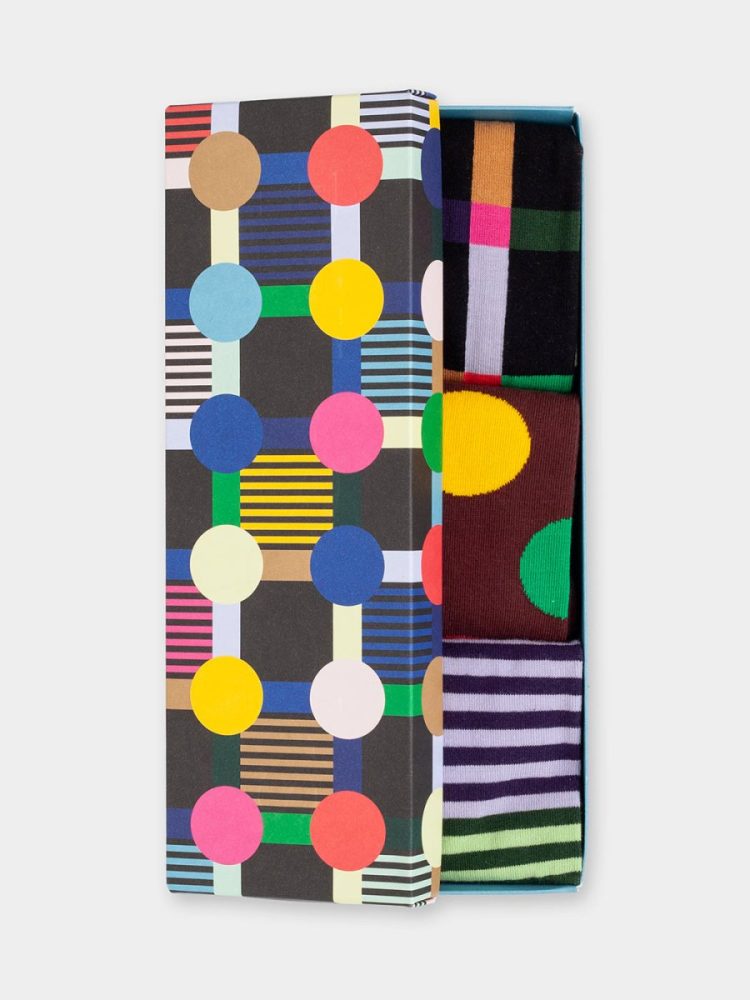 - Damensocken Geo Trio (3er Box) Bunte Lustige Socken | Geometrisch Geschenk Bio-Baumwolle | 36-40 Mehrfarbig