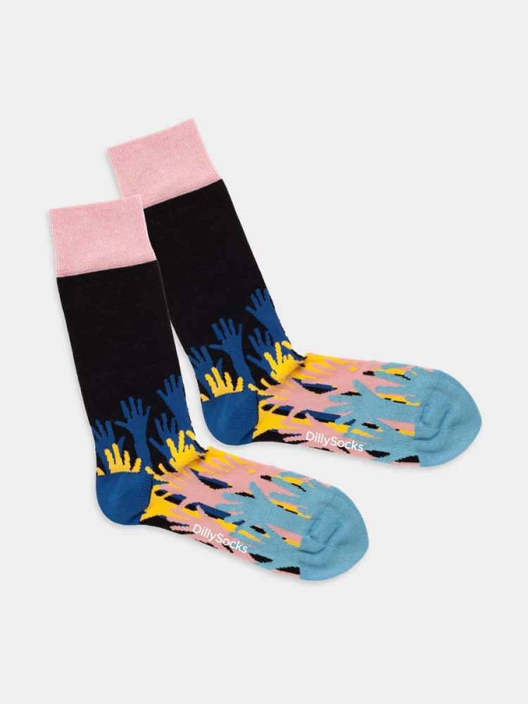 - Damensocken Hands up Baby Bunte Lustige Socken | Festival festival Geschenk Bio-Baumwolle | 36-40 Schwarz