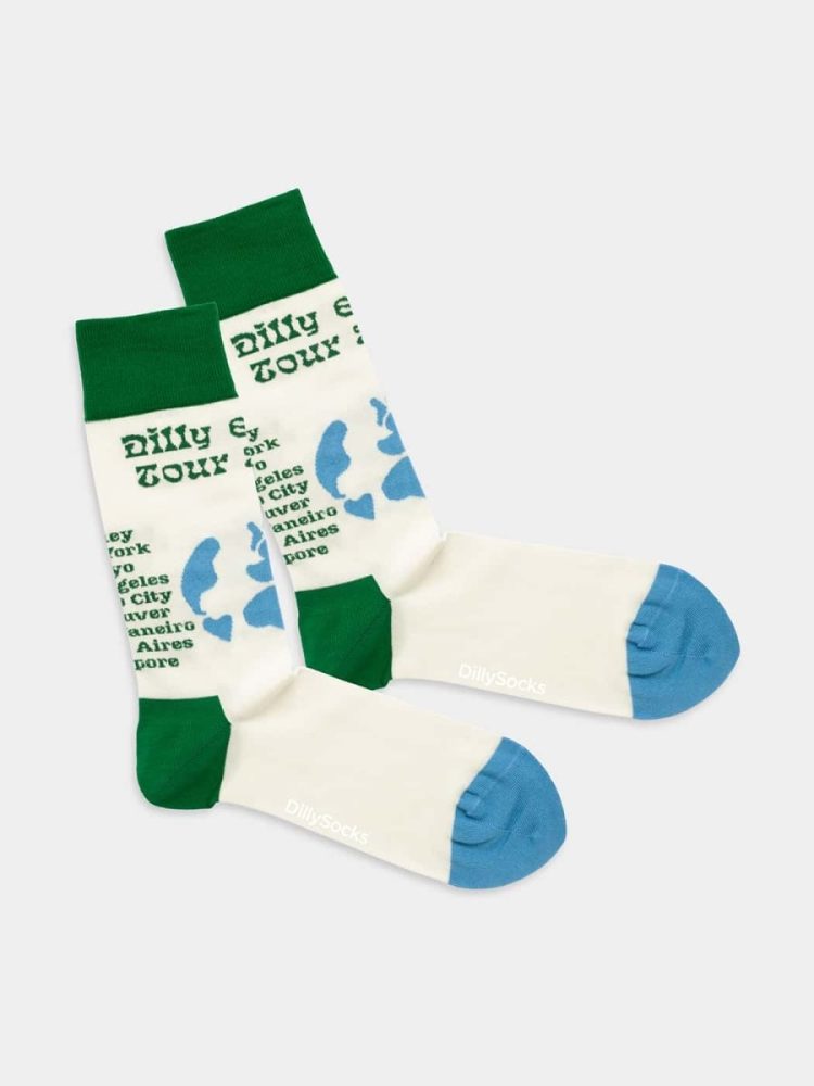 - Damensocken My World Trip Bunte Lustige Socken | world Welt Geschenk Bio-Baumwolle | 36-40 Weiss