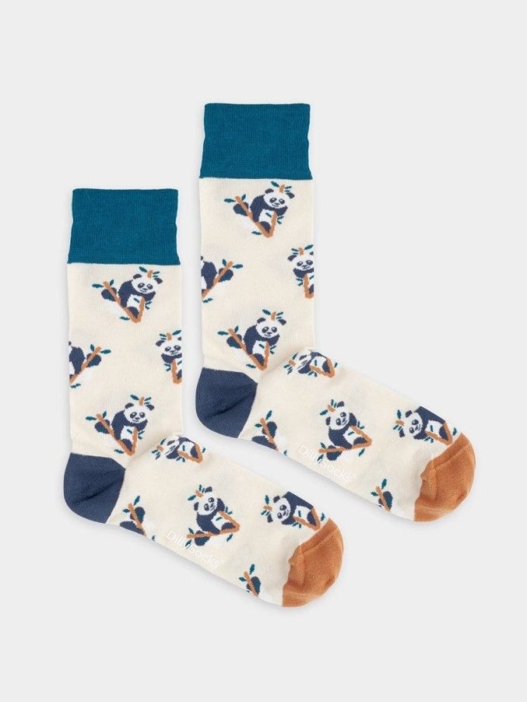 - Herrensocken Panda Pal Bunte Lustige Socken | Panda Geschenk Bio-Baumwolle | 41-46 Weiss