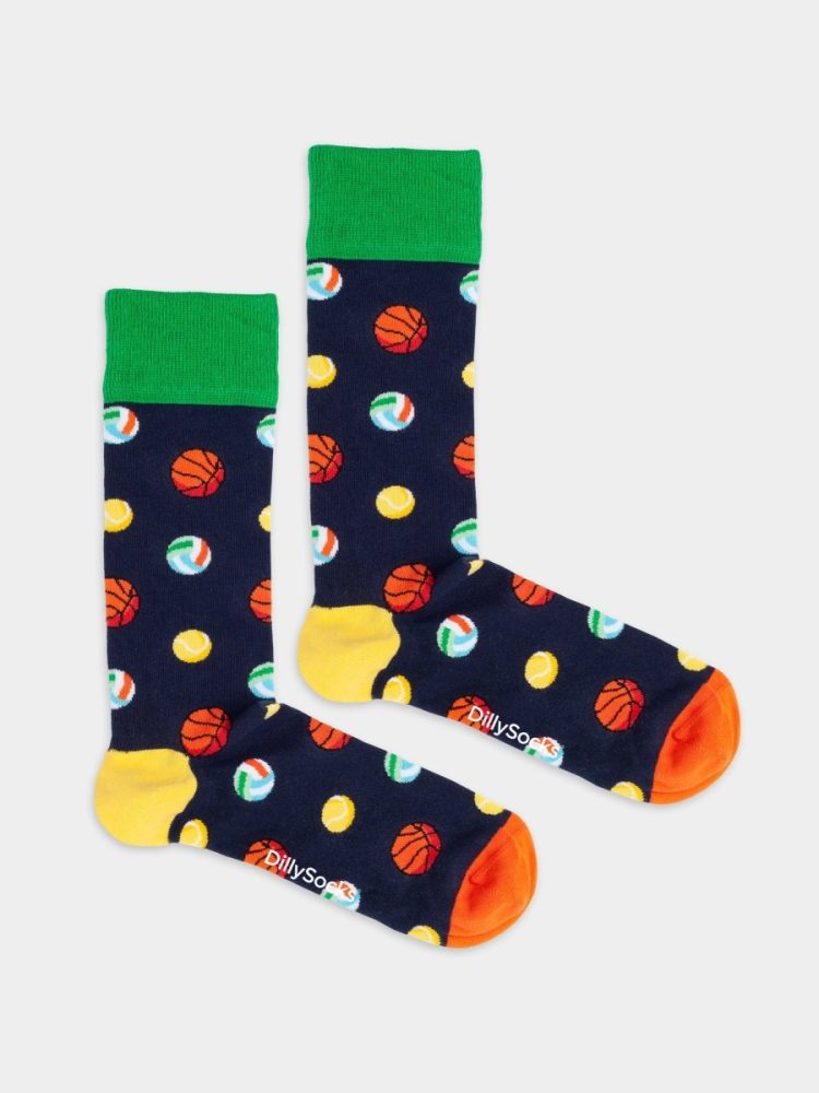 - Damensocken Play All Day Bunte Lustige Socken | Basketball volleyball Geschenk Bio-Baumwolle | 36-40 Mehrfarbig