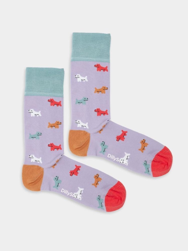 - Damensocken Puppy Parade Bunte Lustige Socken | Puppy Tier Geschenk Bio-Baumwolle | 36-40 Mehrfarbig