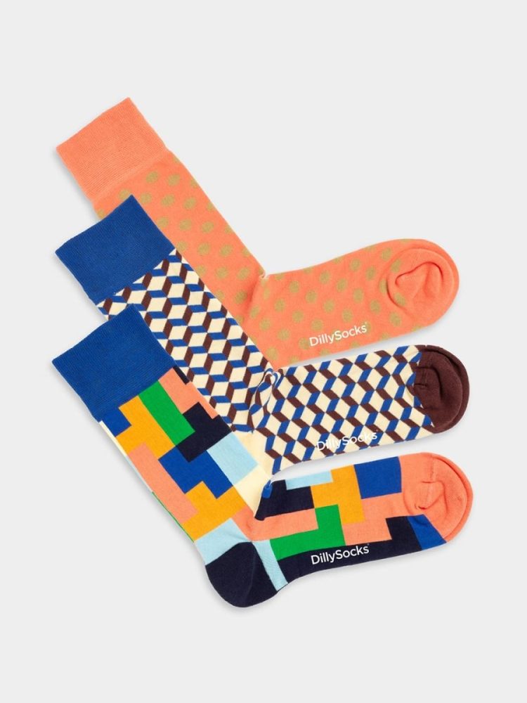 - Damensocken Metrics 3er Set Bunte Lustige Socken | Geschenk Bio-Baumwolle | 36-40