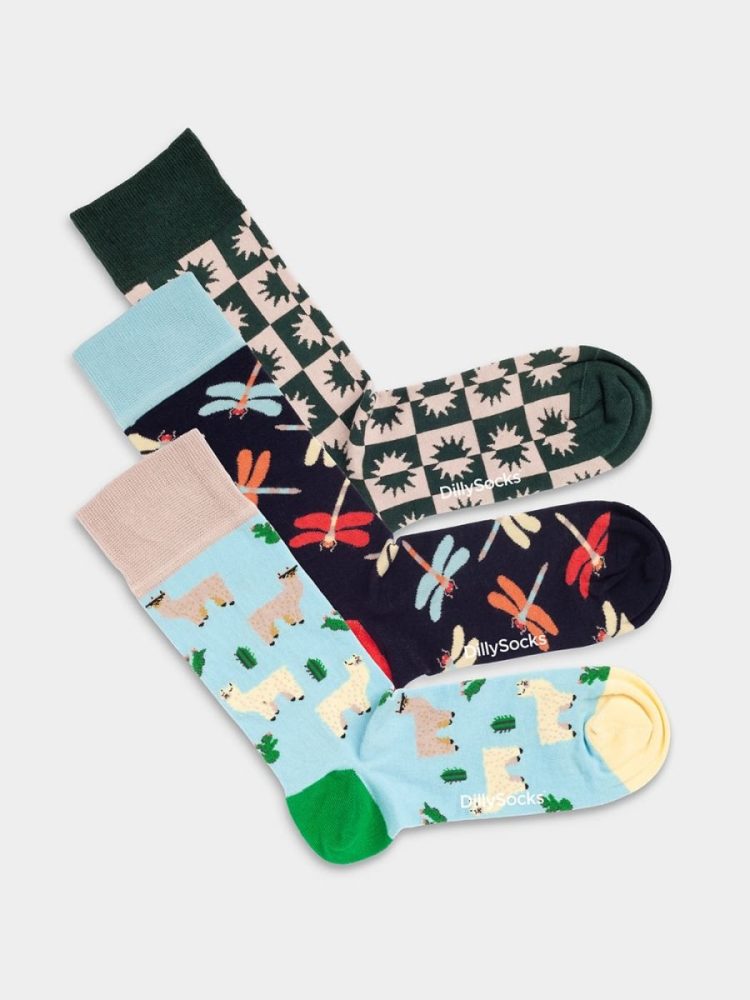 - Damensocken Alpaca Farm 3er Set Bunte Lustige Socken | Tier Geschenk Bio-Baumwolle | 36-40 Mehrfarbig