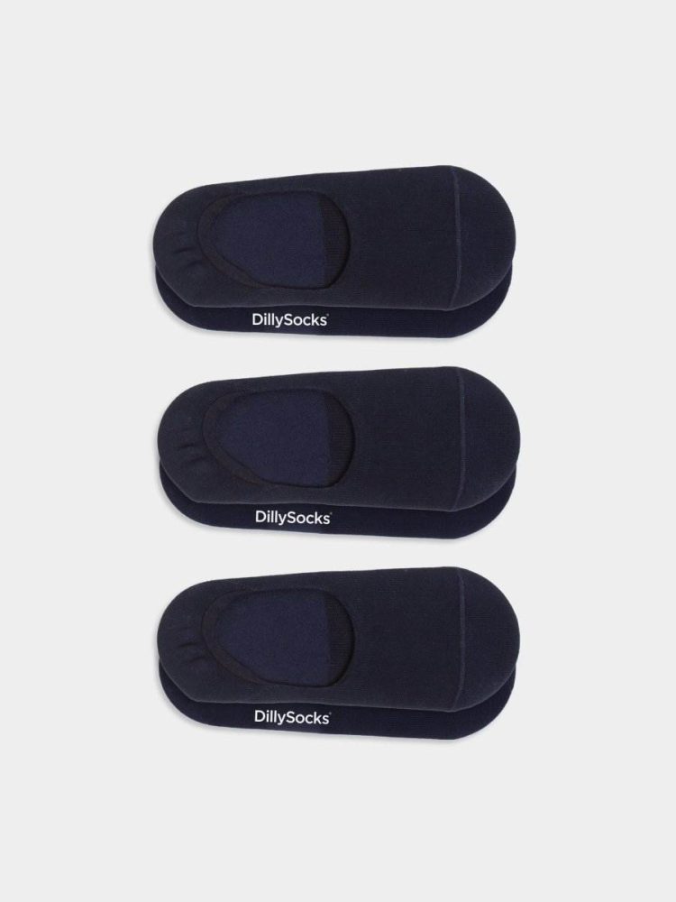 - Füsslinge für Damen Hidden Dark Navy (3er Pack) Einfarbige Socken | einfarbig one color Geschenk Bio-Baumwolle | 35-38 Blau