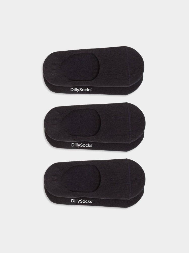 - Füsslinge für Damen Hidden Night Black (3er Pack) Einfarbige Socken | einfarbig one color Geschenk Bio-Baumwolle | 35-38 Schwarz