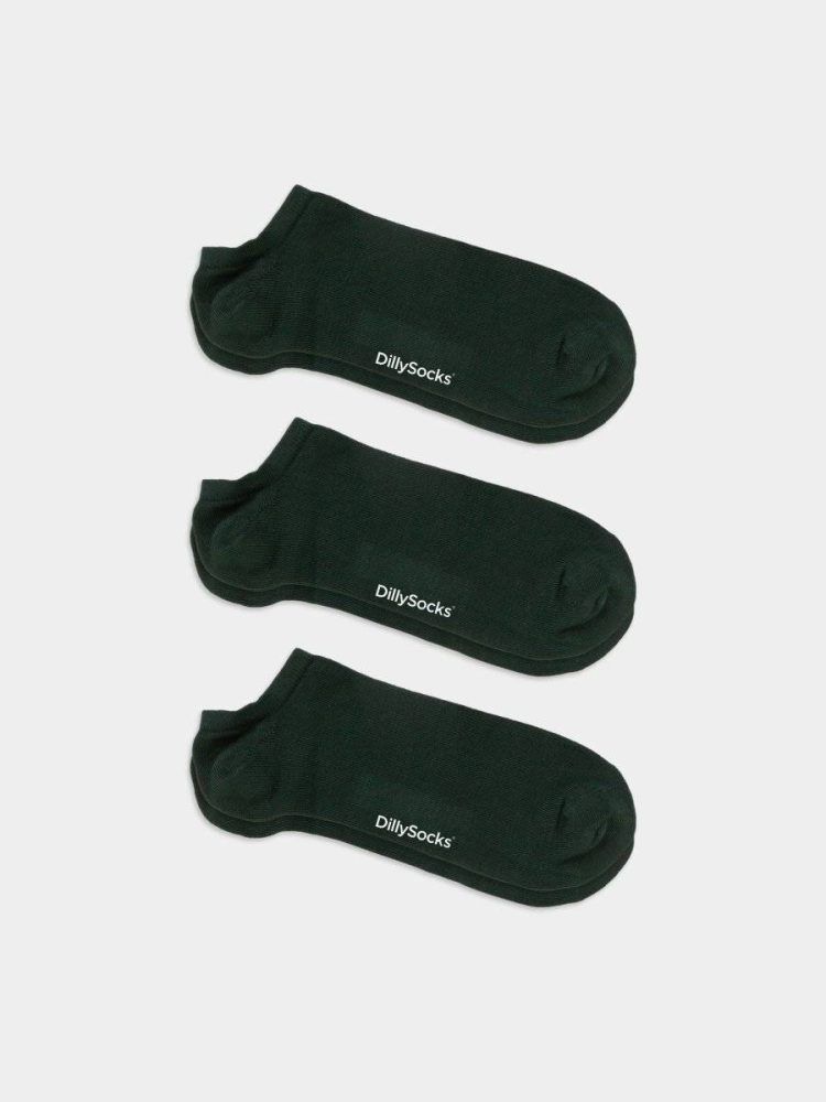 - Sneakersocken für Damen Short Olive Green (3er Pack) Einfarbige kurze Socken | einfarbig one color Geschenk Bio-Baumwolle | 36-40 Grün