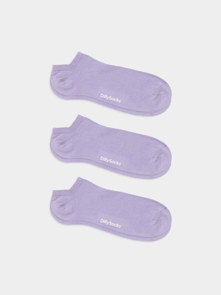- Sneakersocken für Damen Short Lavender Lilac (3er Pack) Einfarbige kurze Socken | einfarbig one color Geschenk Bio-Baumwolle | 36-40 Violett