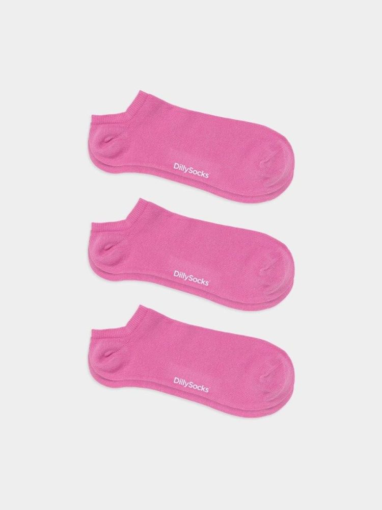 - Sneakersocken für Damen Short Splash Pink (3er Pack) Einfarbige kurze Socken | einfarbig one color Geschenk Bio-Baumwolle | 36-40 Rosa