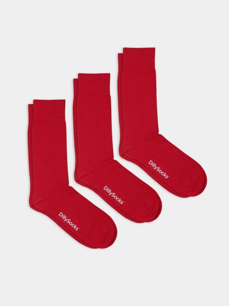 - Socken-Sets in Rot mit Einfarbig Uni Motiv/Muster