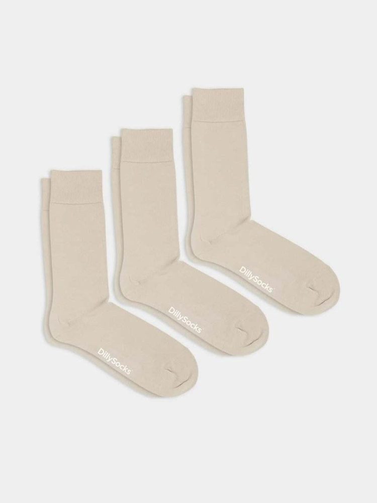 - Socken-Sets in Beige mit Einfarbig Uni Motiv/Muster