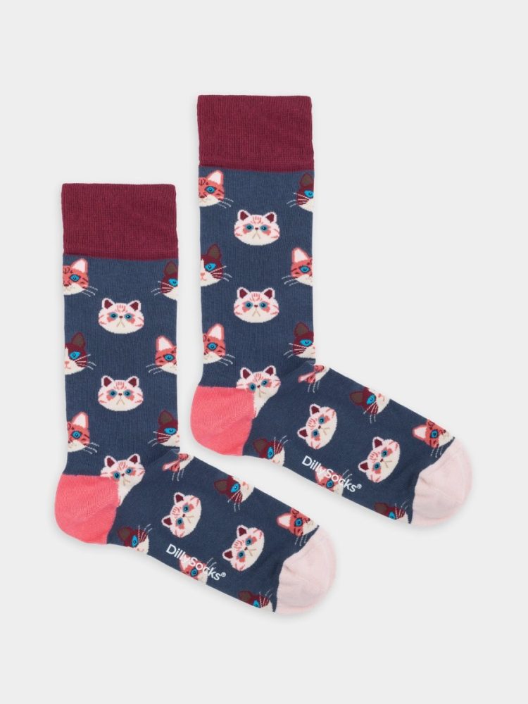 - Herrensocken Sky Kitten Bunte Lustige Socken | Geschenk Bio-Baumwolle | 41-46 Blau