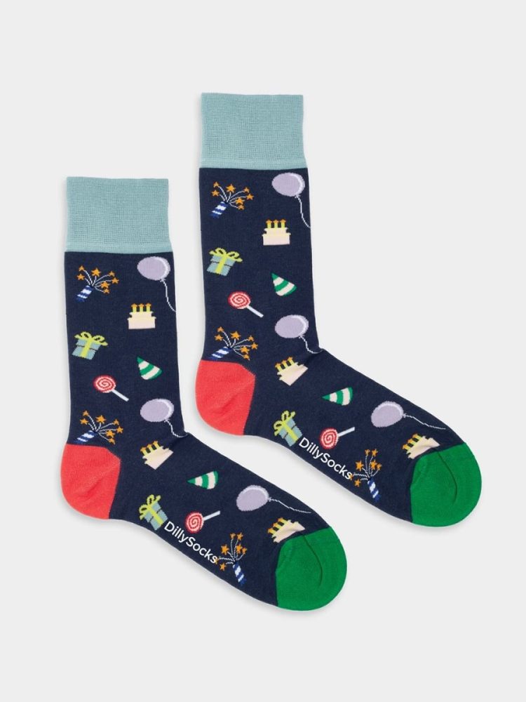 - Damensocken Sweet Treats Bunte Lustige Socken | Süssigkeiten Luftballon Geschenk Bio-Baumwolle | 36-40 Mehrfarbig