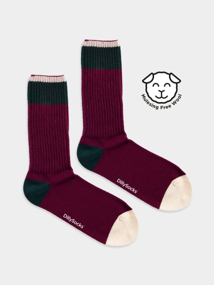 - Wollsocken Damen Cozy Lina | Warme Socken mit Wolle und Kaschmir als Geschenk | Rot 36-40