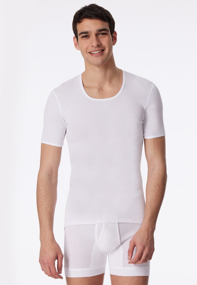 Schiesser - T-Shirt Doppelripp, für Herren, Weiss, Größe M