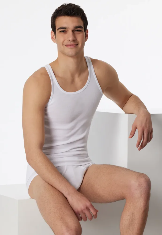 Schiesser - Unterhemd  2er Pack Bequem sitzend, für Herren, Weiss, Größe XXL