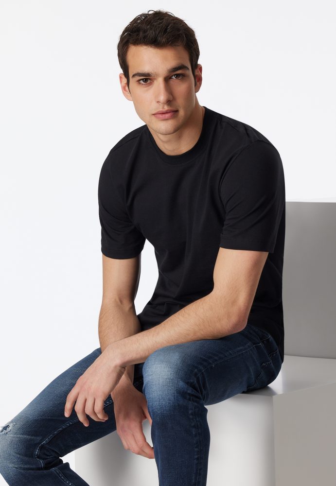 Schiesser - American T-Shirt, für Herren, Schwarz, Größe XXL
