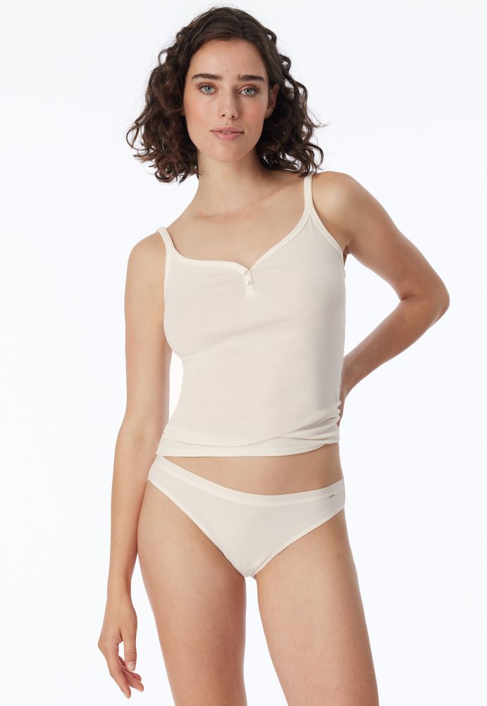Schiesser Slip Feinripp Off White - Naturschönheit für Damen, Größe M, 95 % Baumwolle, 5 % Elasthan