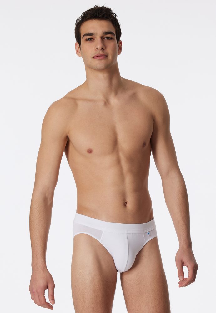 Schiesser Slip Weiss - Long Life Cotton für Herren, Größe S, 95 % Baumwolle, 5 % Elasthan