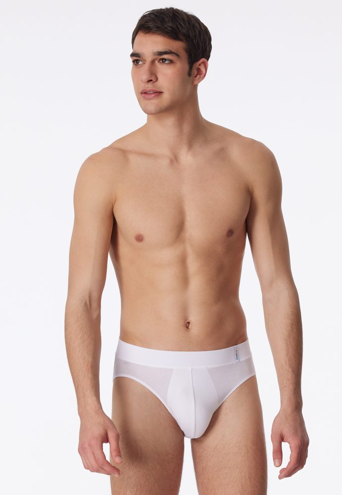 Schiesser Slip Weiss - Long Life Soft für Herren, Größe S, 45 % Baumwolle, 45 % Modal, 10 % Elasthan