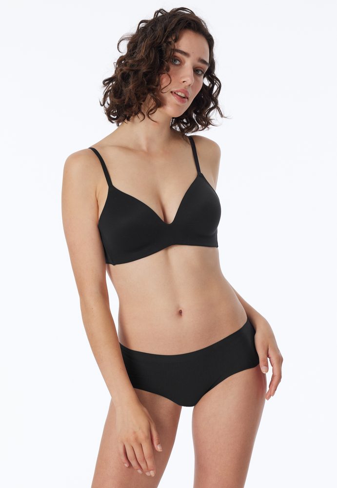 Schiesser Hipster Slip Seamless Schwarz - Invisible Cotton für Damen, Größe S, 50 % Baumwolle, 40 % Polyamid, 10 % Elasthan