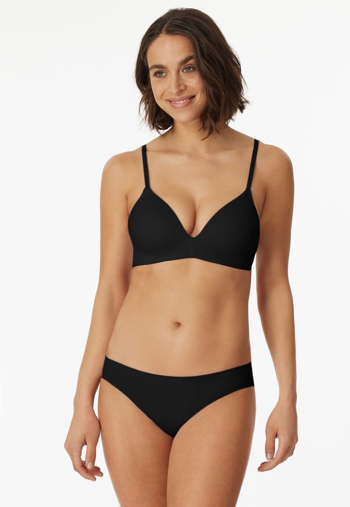 Schiesser Slip Seamless Schwarz - Invisible Soft für Damen, Größe M, 70 % Polyamid, 30 % Elasthan