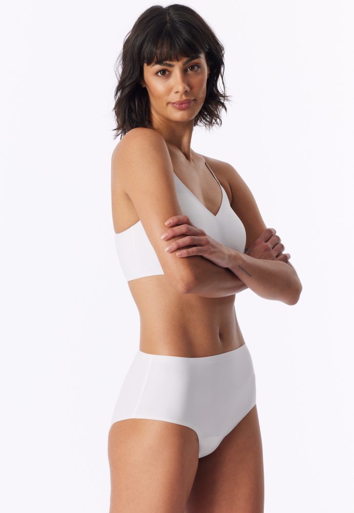 Schiesser High Waist Slip Seamless Weiss - Invisible Soft für Damen, Größe L, 70 % Polyamid, 30 % Elasthan