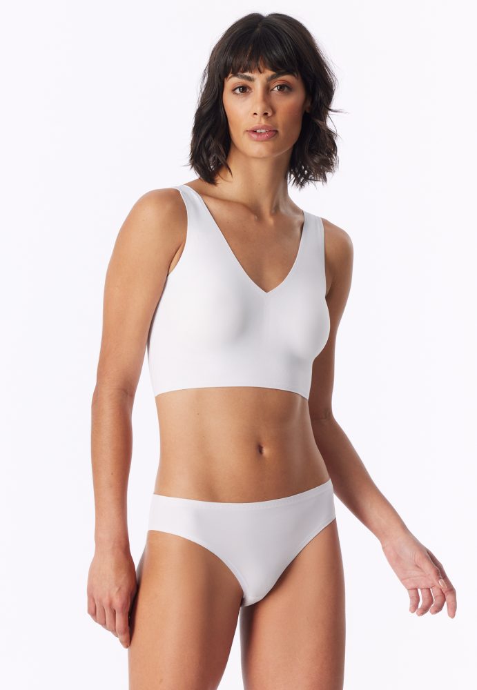 Schiesser Bustier Seamless mit herausnehmbaren Pads Weiss - Invisble Soft für Damen, Größe 46, 75 % Polyamid, 25 % Elasthan