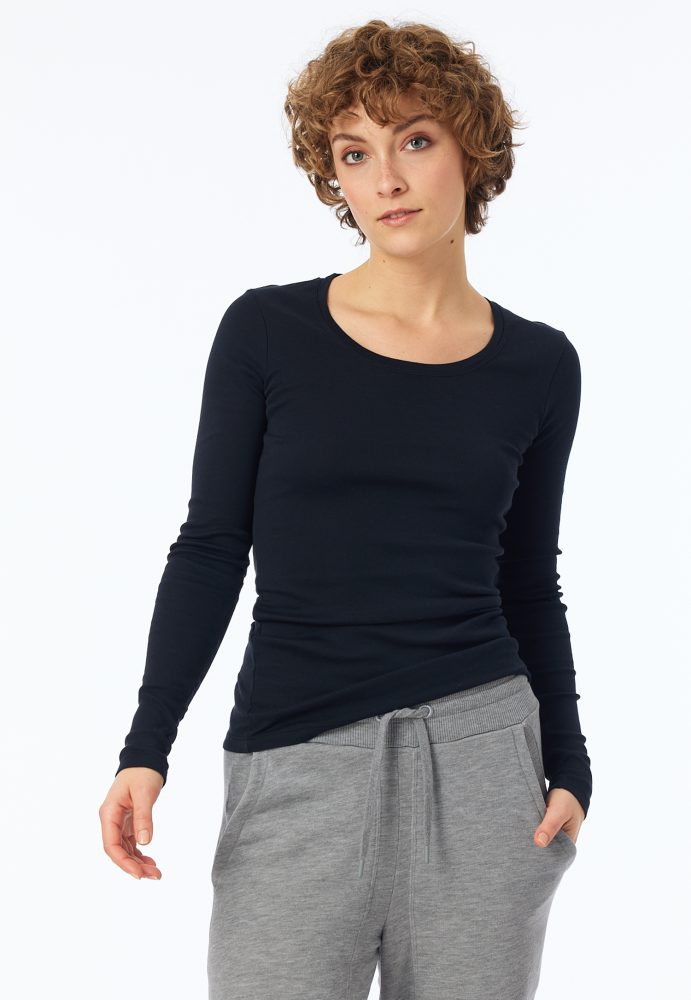 Schiesser Shirt Schwarz - Revival Berta für Damen, Größe XS, 100 % Baumwolle