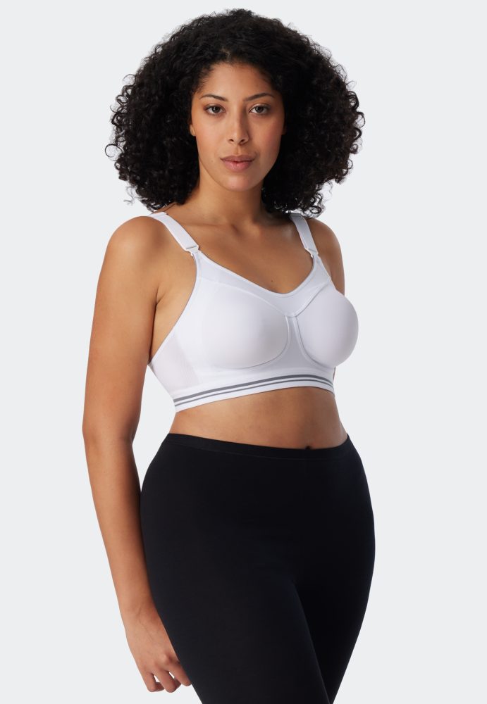 Schiesser Sport-BH Weiß - SCHIESSER Sport für Damen, Größe 75A, 50 % Polyamid, 33 % Elasthan, 17 % Polyester