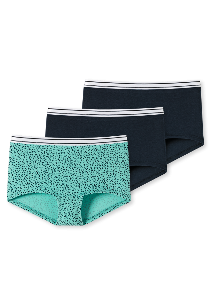 Schiesser Panty 3er-Pack Dunkelblau/Blau - 95/5 für Mädchen, Größe S, 95 % Baumwolle, 5 % Elasthan