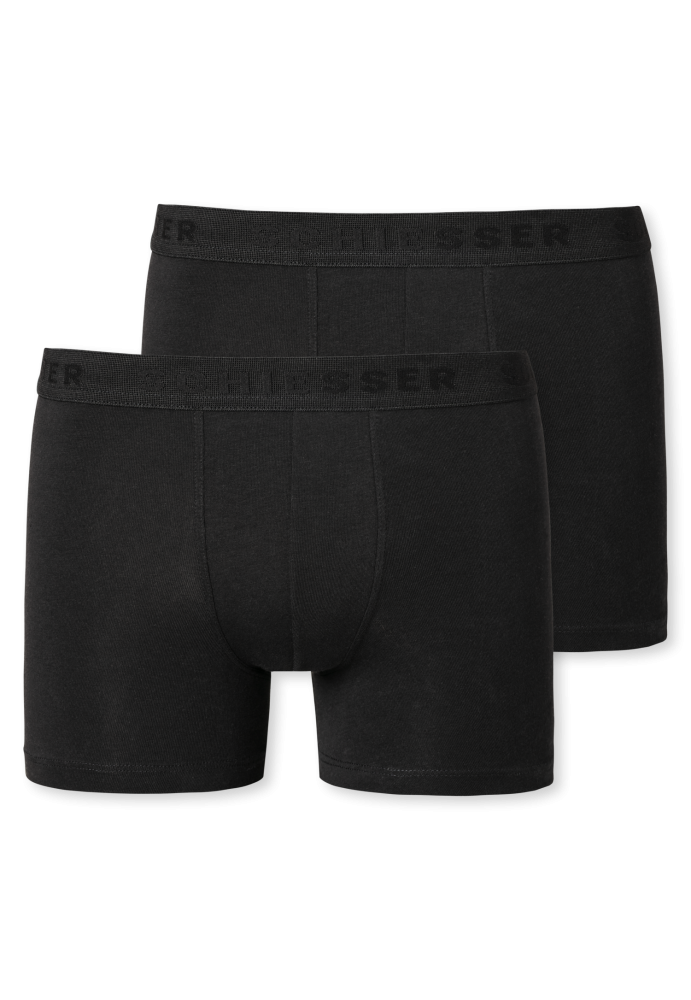 Schiesser Shorts 2er-Pack Schwarz - 95/5 für Jungen, Größe S, 95 % Baumwolle, 5 % Elasthan